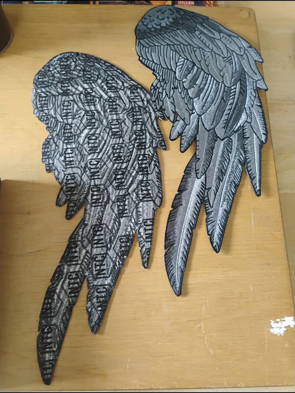 Charcoal Grey Angel Wings